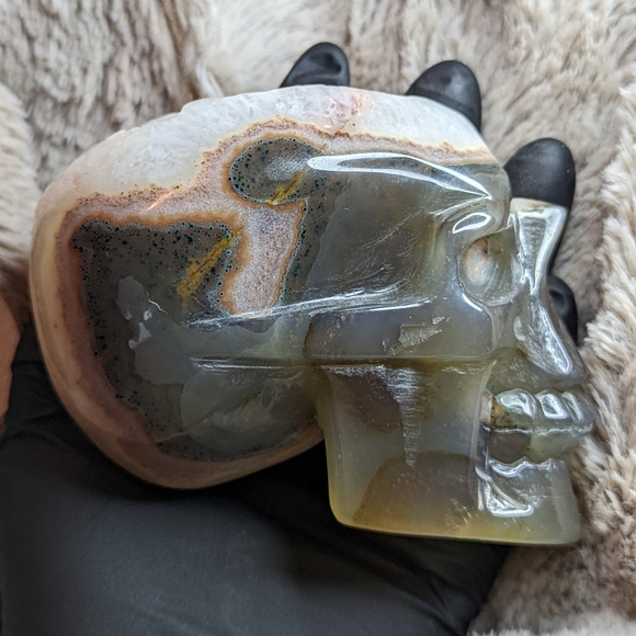 Large Druzy Agate Skull - Picture 2 of 8